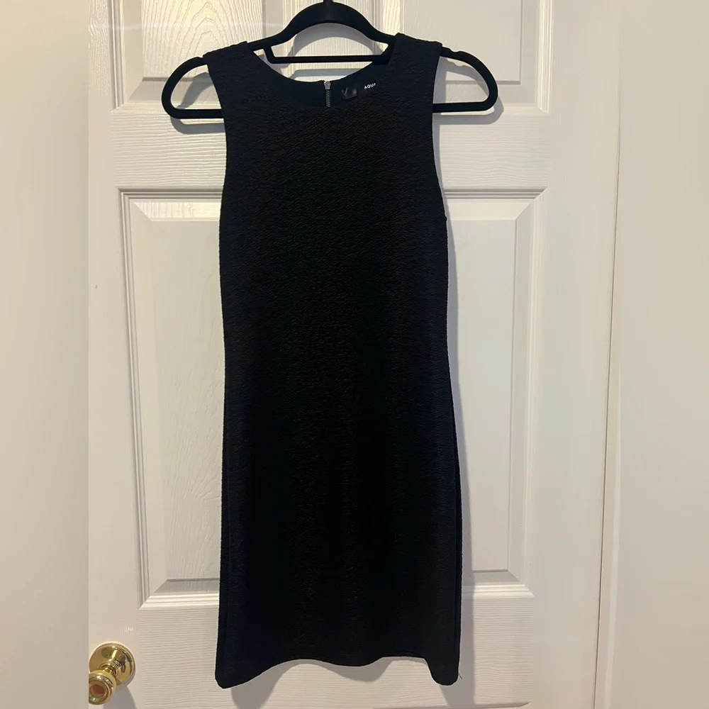 Aqua Textured Little Black Mini Dress Size Small